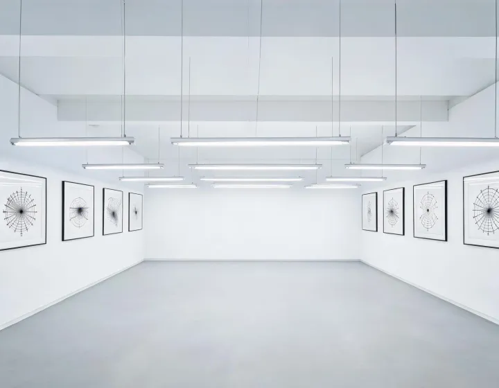 Linear luminaires installed above a professional specification studio
